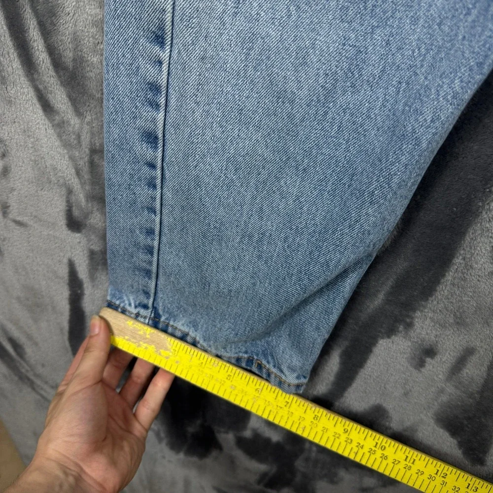 Levi's 505 Straight Leg Jeans Mens W32 L29 Light Wash Distressed Blue Denim
